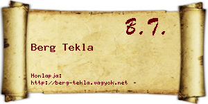 Berg Tekla névjegykártya